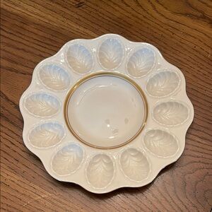 Lenox Cream and Gold‎ Serveware Plate with Scalloped Edge